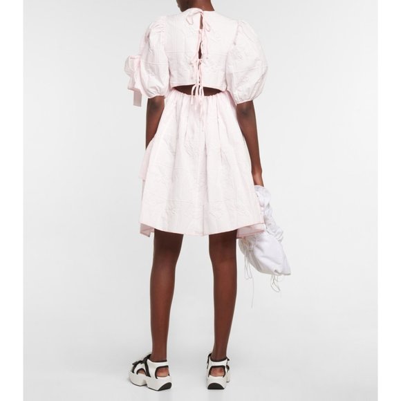 NEW CECILIE BAHNSEN Danita asymmetric-ruffle back-tie cotton dress Size US 2 - Picture 2 of 12